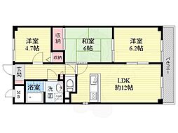 メゾンドール荒牧 3LDKの間取図画像