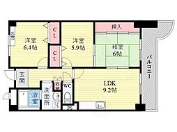 グランヴェール萩原 3LDKの間取図画像