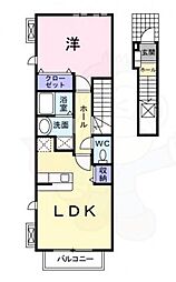 メイプルレジデンス 1LDKの間取図画像