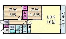 グランドゥール畦野 2LDKの間取図画像