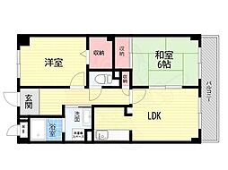 アルデール日生 2LDKの間取図画像