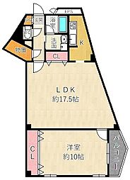和光オフィスビル 1LDKの間取図画像