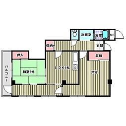 パークハイツ杭瀬 2LDKの間取図画像