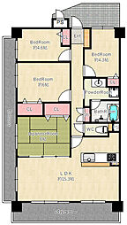 ライオンズマンション尼崎ガーデンシティ 4LDKの間取図画像