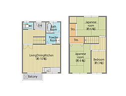 杭瀬団地11号棟 3LDKの間取図画像
