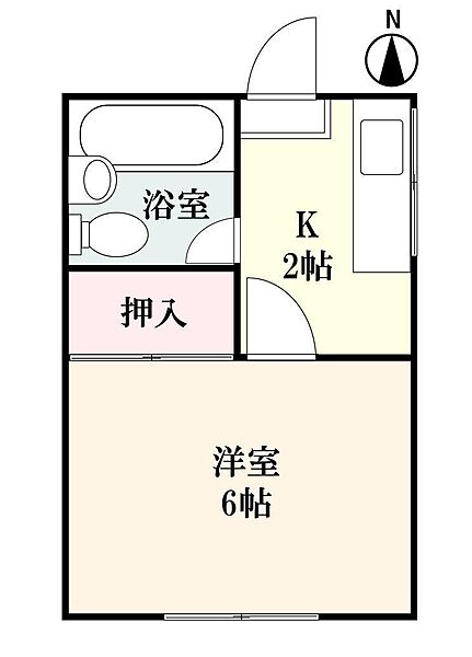 松隈アパート 1号｜佐賀県佐賀市多布施2丁目(賃貸アパート1K・2階・19.87㎡)の写真 その2