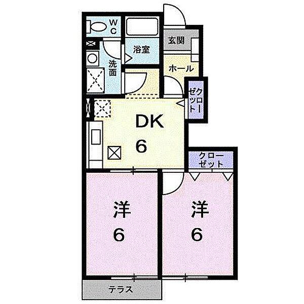 シャンポール 102｜佐賀県佐賀市神野西2丁目(賃貸アパート2DK・1階・42.77㎡)の写真 その2