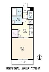 コーポ西原B 1DKの間取図画像