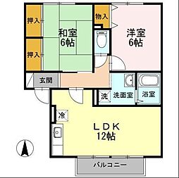 ガーデンヴィレッジUYB 2LDKの間取図画像