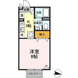 コンフォール1開成 1Kの間取図画像