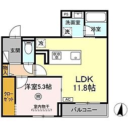 セントカメリア 1LDKの間取図画像