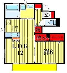 京成松戸線 北初富駅 徒歩4分の賃貸アパート 1階1LDKの間取り