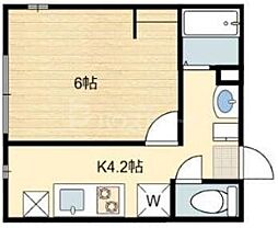 京成松戸線 松戸駅 徒歩14分の賃貸アパート 3階1Kの間取り