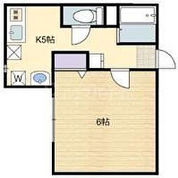京成松戸線 松戸駅 徒歩14分の賃貸アパート 3階1Kの間取り