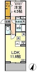 京成松戸線 みのり台駅 徒歩12分の賃貸アパート 2階1LDKの間取り