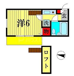 JR常磐線 新松戸駅 徒歩10分の賃貸アパート 1階1Kの間取り