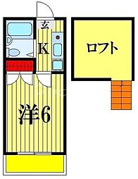 北総鉄道 矢切駅 徒歩11分の賃貸アパート 1階1Kの間取り