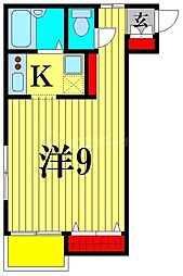 北総鉄道 矢切駅 徒歩3分の賃貸アパート 1階1Kの間取り