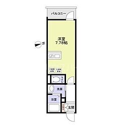 京成松戸線 上本郷駅 徒歩10分の賃貸アパート 3階ワンルームの間取り