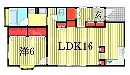 京成松戸線 五香駅 徒歩15分の賃貸アパート 1階1LDKの間取り