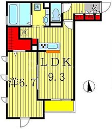つくばエクスプレス 南流山駅 徒歩15分の賃貸アパート 1階1LDKの間取り