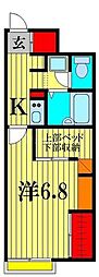 JR武蔵野線 東松戸駅 徒歩19分の賃貸アパート 1階1Kの間取り