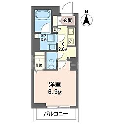 ハウス栄 1Kの間取図画像