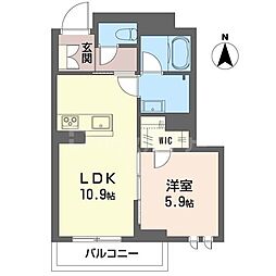 ハウス栄 1LDKの間取図画像