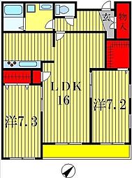 松戸宿楓雅24 2LDKの間取図画像