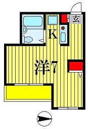 ベルトピア松戸8 1Kの間取図画像
