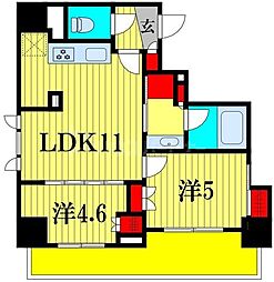 ザ・パークハウス松戸本町 2LDKの間取図画像