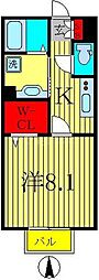 グレンディール 1Kの間取図画像