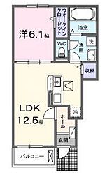 プリモ 1LDKの間取図画像