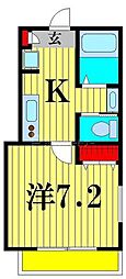 クレシア北松戸 1Kの間取図画像