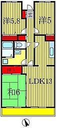 イーストパーク胡録台 3LDKの間取図画像