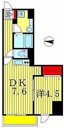 フェリスコート 1DKの間取図画像