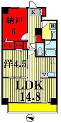 コンフォリア北小金 2LDKの間取図画像