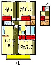 イーグレットC 3LDKの間取図画像