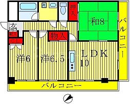 ツインヴィラ八柱2 3LDKの間取図画像