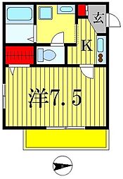 ビフレスト 1Kの間取図画像