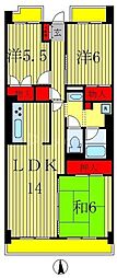アーバンクレスト 3LDKの間取図画像
