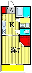 松戸市松戸アパート 1Kの間取図画像