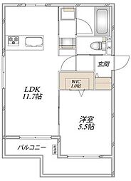 仮称)松戸市松戸メゾン 1LDKの間取図画像