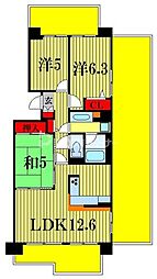サンパセオ新柏E号館 3LDKの間取図画像