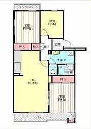 北柏ライフタウン第一団地8号棟 5階3LDKの間取り