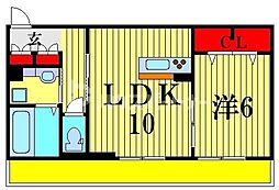 ジャンティ 1階1LDKの間取り