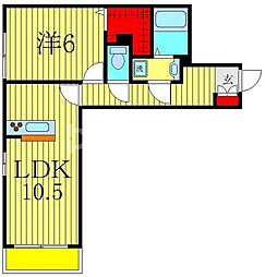 ホープヒル 1LDKの間取図画像