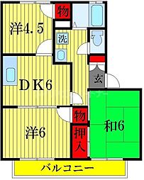 関川ハイツA 3DKの間取図画像