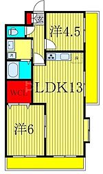 サムソンコート 2LDKの間取図画像