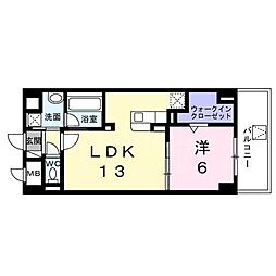 Y's STATE 天王台 1LDKの間取図画像